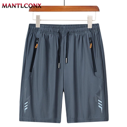 Summer Men's Sport Shorts Cool Sportswear Running Shorts Casual Bottoms Gym Fitness Training Jogging Short Pants Men Black Gray