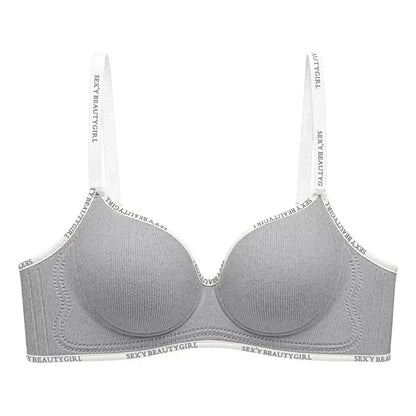Women's Underwear Gathered With Small Breasts, Showing Large, No Traces, No Steel Rings, Anti-sagging, Subtitle Letter Bra
