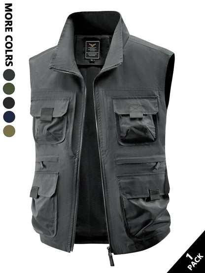 Men's Casual Work Vest, Windproof and Heat-Retaining, Suitable for Daily Commuting, Outdoor Travel, Workwear Matching, Layering at Home, Street Style, Short Trips