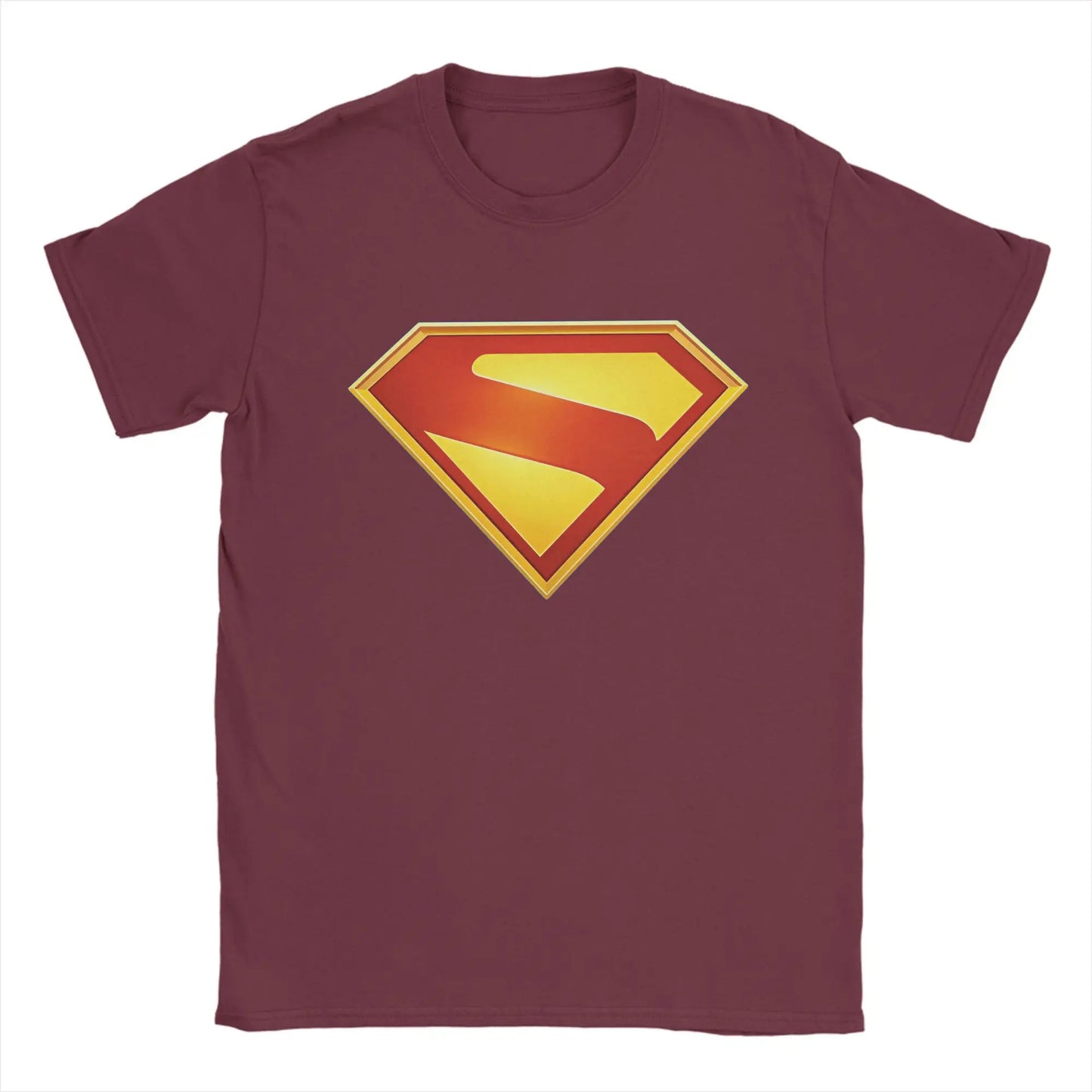Supermans Logo Pure Cotton T-Shirt For Men's Beach  Aesthetic T Shirts Round Neck Hipster Tees Oversized Custom DIY Clothes