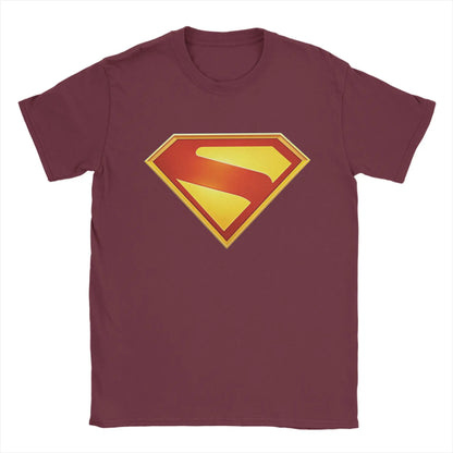 Supermans Logo Pure Cotton T-Shirt For Men's Beach  Aesthetic T Shirts Round Neck Hipster Tees Oversized Custom DIY Clothes