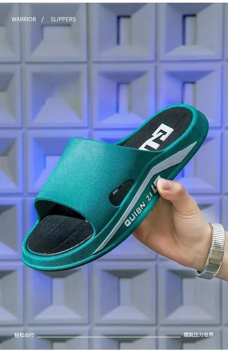 Fashion Men Slippers PVC Soft Sole Non-slip Men Flip Flops Outdoor Thick Bottom Beach Sandals Home Bathroom Couples Slippers New