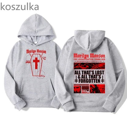 Marilyn Manson Hoodies Fashion 90s Y2k Women Sweatshirts New Pattern Trends Sweet Girls Pullovers Fall Loose Streetwear Clothes