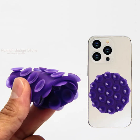 Portable Silicone Suction Cup Back Adhesive Wireless Power Bank Car Anti Slip Universal Mobile Phone Double-sided Holder