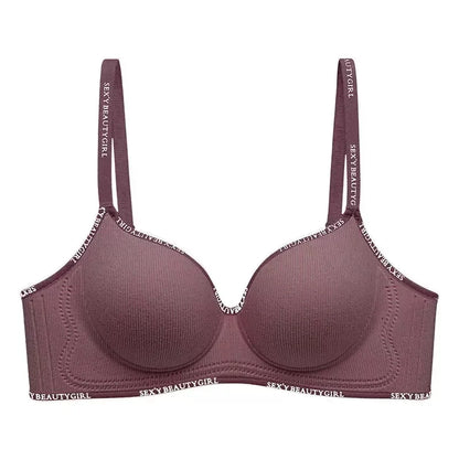 Women's Underwear Gathered With Small Breasts, Showing Large, No Traces, No Steel Rings, Anti-sagging, Subtitle Letter Bra