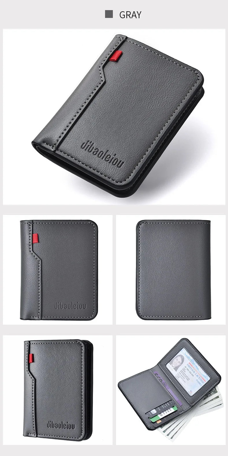 1Pc New Ultra-thin Mini Soft PU Leather Credit Card Wallet Holder Short Vertical High Quality Men's Wallet