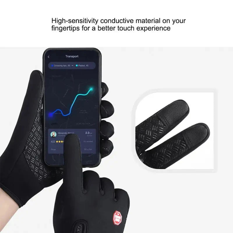 Men's Autumn and Winter Cold Resistant Bicycle Gloves Warm Outdoor Sports Running  Camping Skiing Gloves Motorcycle