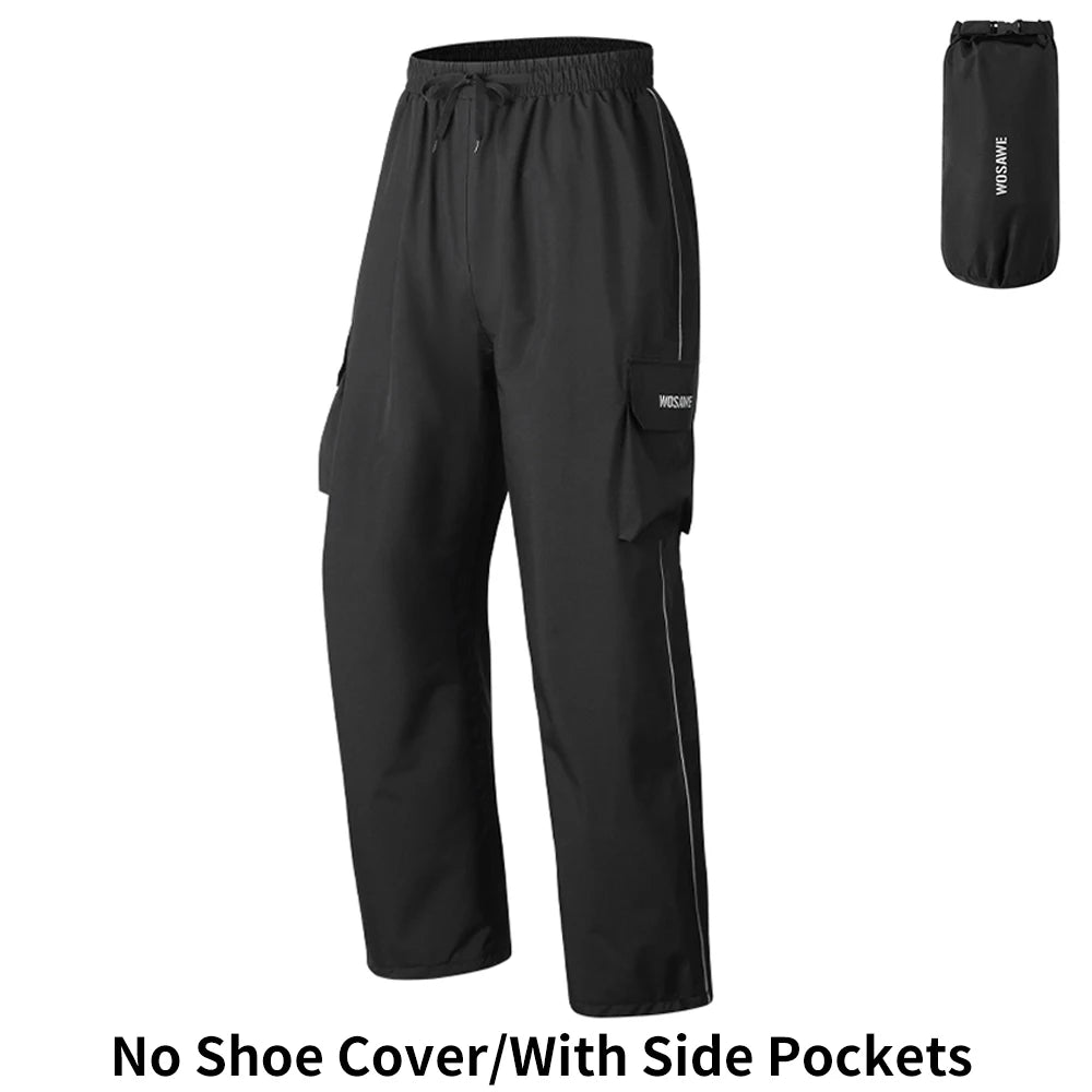 WOSAWE Hiking Rain Pants Outdoor Waterproof Pants Motorcycle Climbing Camping Cycling Sports Mountain Rain Trousers Shoe Covers