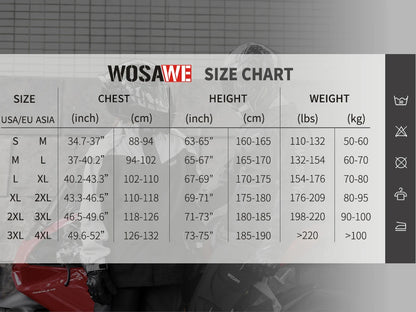 WOSAWE Motorcycle Raincoat Men Women Waterproof Motorcyclist Rider Raincoat Reflective Ebike Electric Scooter Biker Rain Jacket