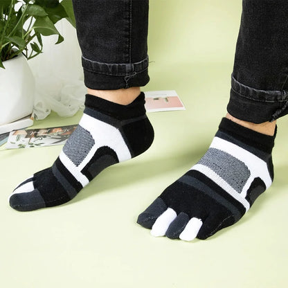 Mans Sport Ankle Toe Socks Mesh Breathable Colorful Compression Fitness Sweat-Absorbing Outdoor Bike Run Five Finger Socks Boy