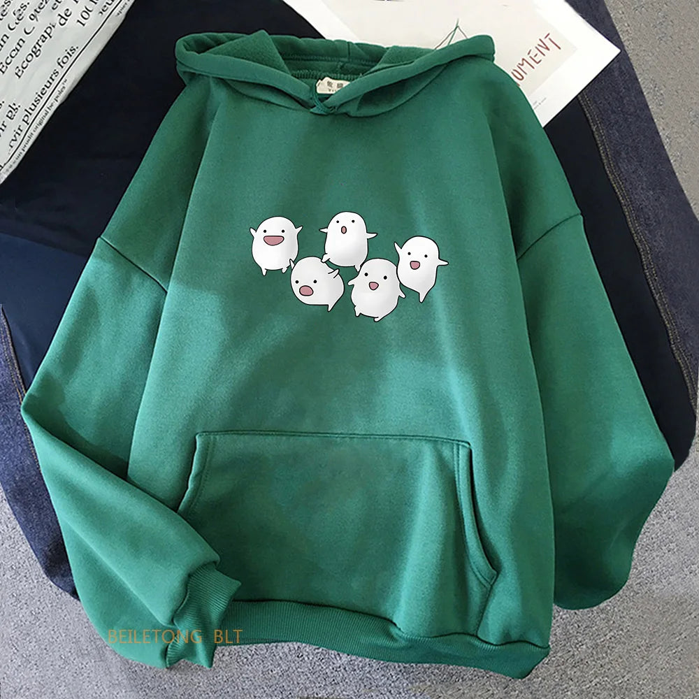 Warawara The Boy and Heron Hoodies Miyazaki Hayao Manga Printing Sweatshirts Winter Long Sleeve Women Hooded Pullovers Kawaii