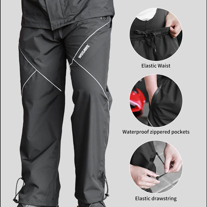 WOSAWE Motorcycle Rain Pants Men Women Waterproof Hiking Pants Camping Trekking Rain Pants Outdoor Sports Quick Dry Trousers