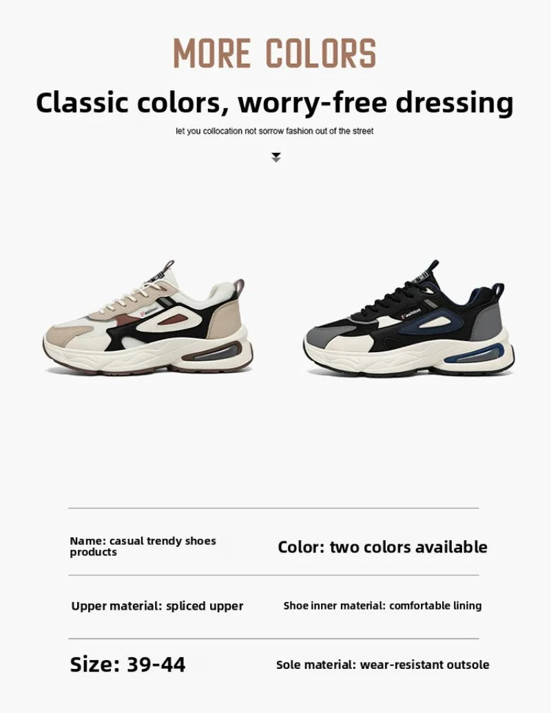 2025 Trendy Sneakers for Men Shoes Summer Outdoor Wear-Resistant Casual Sports Skateboard Shoes Fashion Breathable Shoes