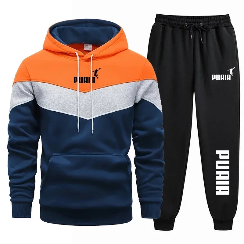 Men's Sportswear Set - Hooded Sweater + Trousers Ensemble - Casual Sportswear - Fashionable - Comfortable Outdoor Set