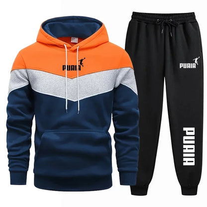 Men's Sportswear Set - Hooded Sweater + Trousers Ensemble - Casual Sportswear - Fashionable - Comfortable Outdoor Set