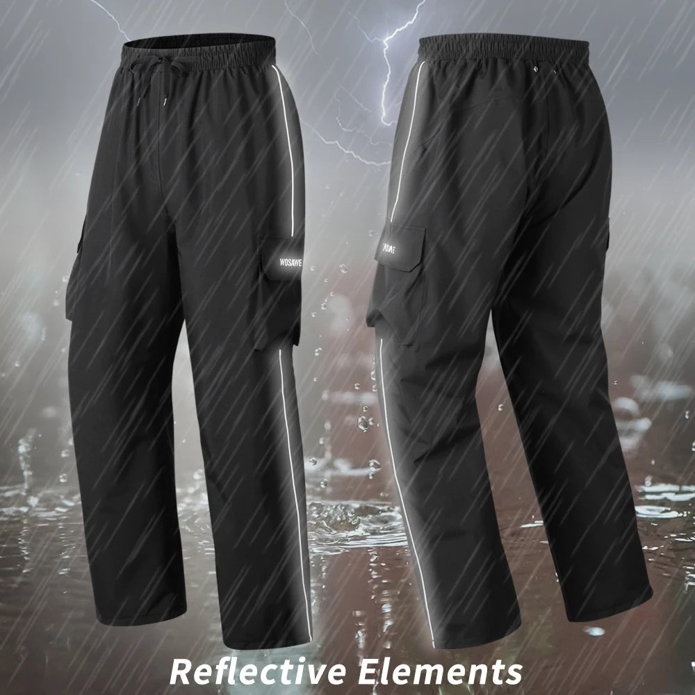 WOSAWE Hiking Rain Pants Outdoor Waterproof Pants Motorcycle Climbing Camping Cycling Sports Mountain Rain Trousers Shoe Covers