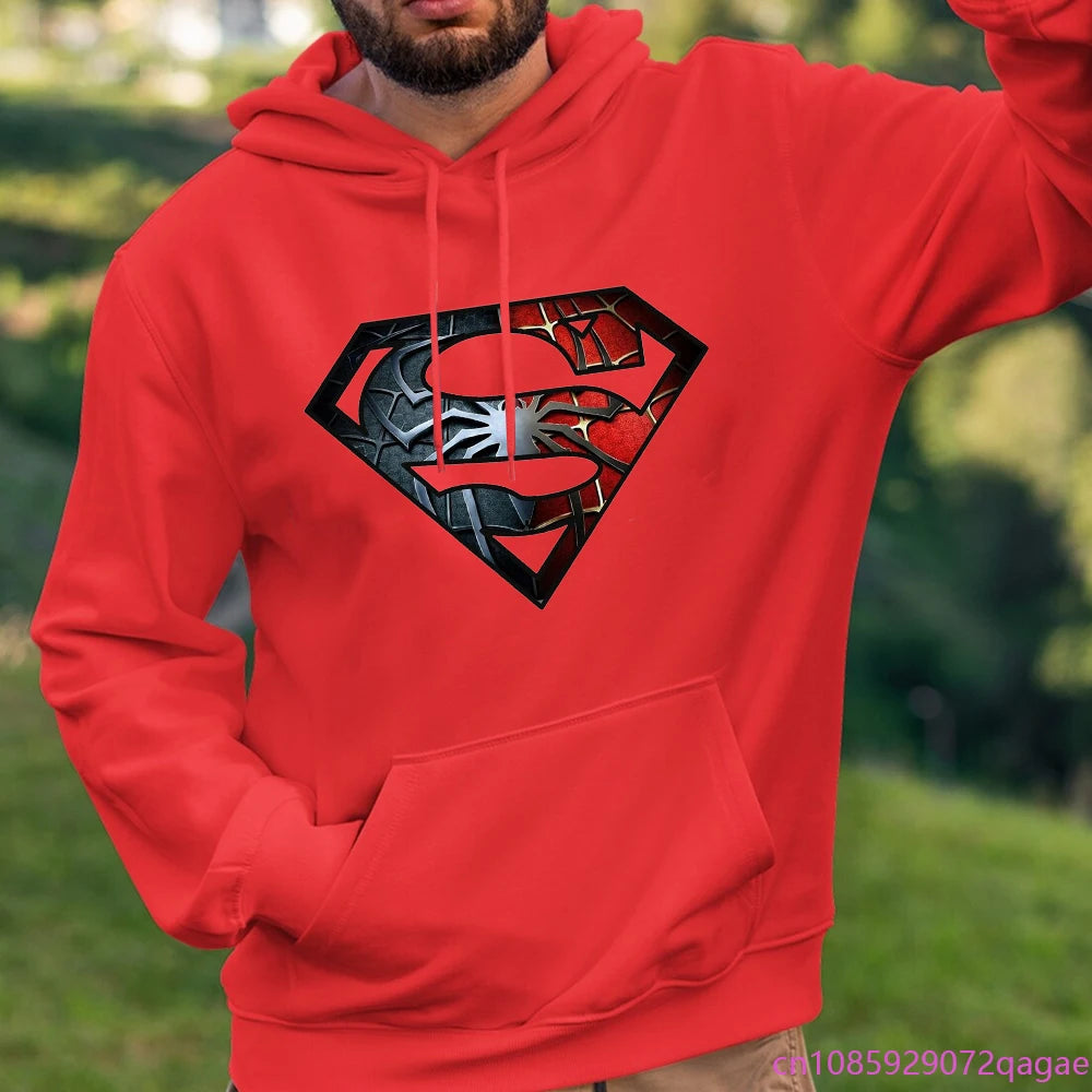 Superman Logo Hoodie Men's Outdoor Streetwear Harajuku Style Sweatshirt Men's Hooded Top