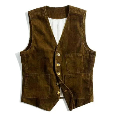 Workwear American Retro Vest for Men Corduroy Vest Camisole Mens Jacket