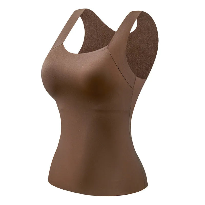Ubowen For 40-70kg Seamless Women Camisole Top With Chest Pad Fixed Cup Bottoming Underwear Tank Tops No Steeling Ring