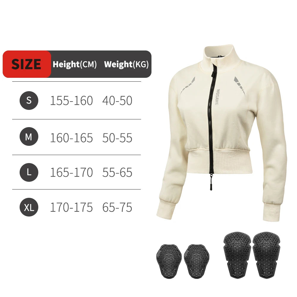 WOSAWE Winter Motorcycle Jacket Women Warm Riding Armor Coat Off-Road Motocross Armor Jacket With CE Protective Pads