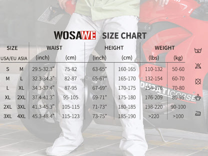 WOSAWE Motorcycle Rain Pants Outdoor Rainproof Pants with Shoe Covers Waterproof Rain Trousers for Fishing Cycling Hiking