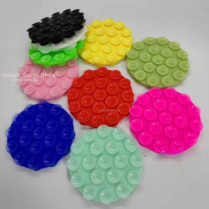 Portable Silicone Suction Cup Back Adhesive Wireless Power Bank Car Anti Slip Universal Mobile Phone Double-sided Holder