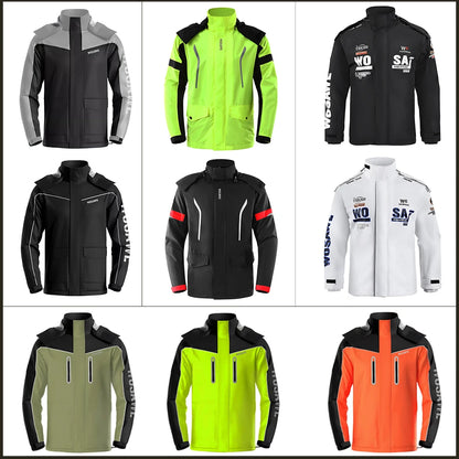 WOSAWE Motorcycle Raincoat Men Women Waterproof Motorcyclist Rider Raincoat Reflective Ebike Electric Scooter Biker Rain Jacket