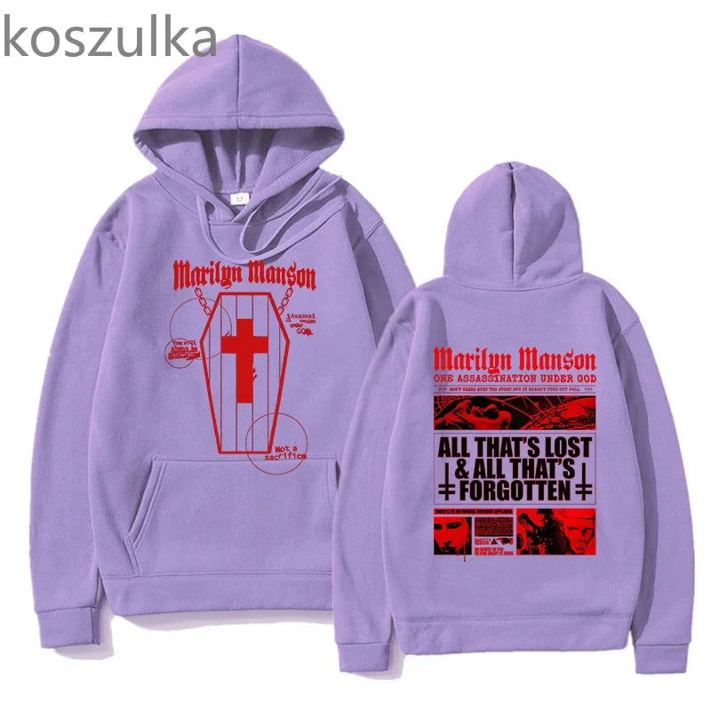 Marilyn Manson Hoodies Fashion 90s Y2k Women Sweatshirts New Pattern Trends Sweet Girls Pullovers Fall Loose Streetwear Clothes