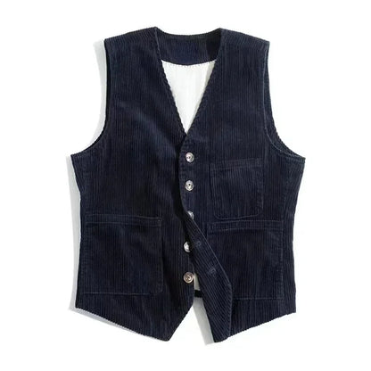 Workwear American Retro Vest for Men Corduroy Vest Camisole Mens Jacket