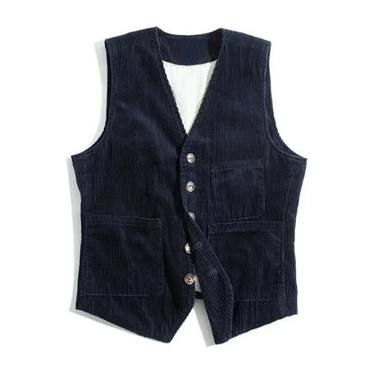 Workwear American Retro Vest for Men Corduroy Vest Camisole Mens Jacket
