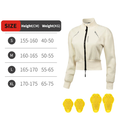 WOSAWE Winter Motorcycle Jacket Women Warm Riding Armor Coat Off-Road Motocross Armor Jacket With CE Protective Pads