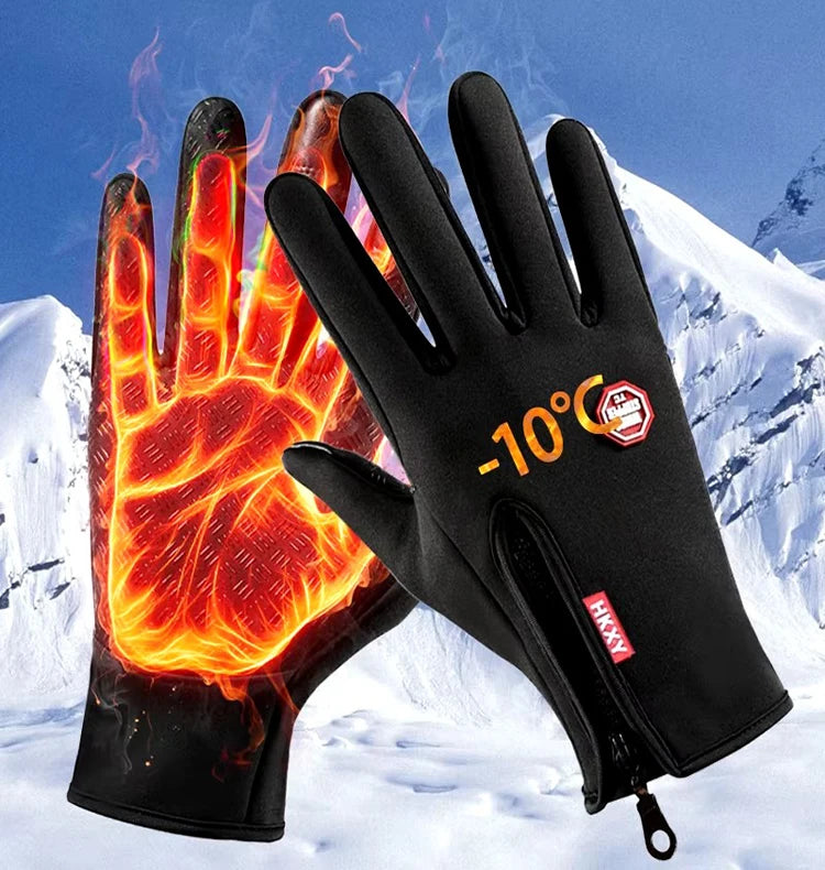 Men's Autumn and Winter Cold Resistant Bicycle Gloves Warm Outdoor Sports Running  Camping Skiing Gloves Motorcycle
