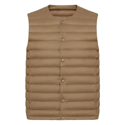 Men 90% White Down Vest Man's Clothing Ultra Light Down Waistcoat Portable Sleeveless Coat Man Winter Round Collar Warm Liner