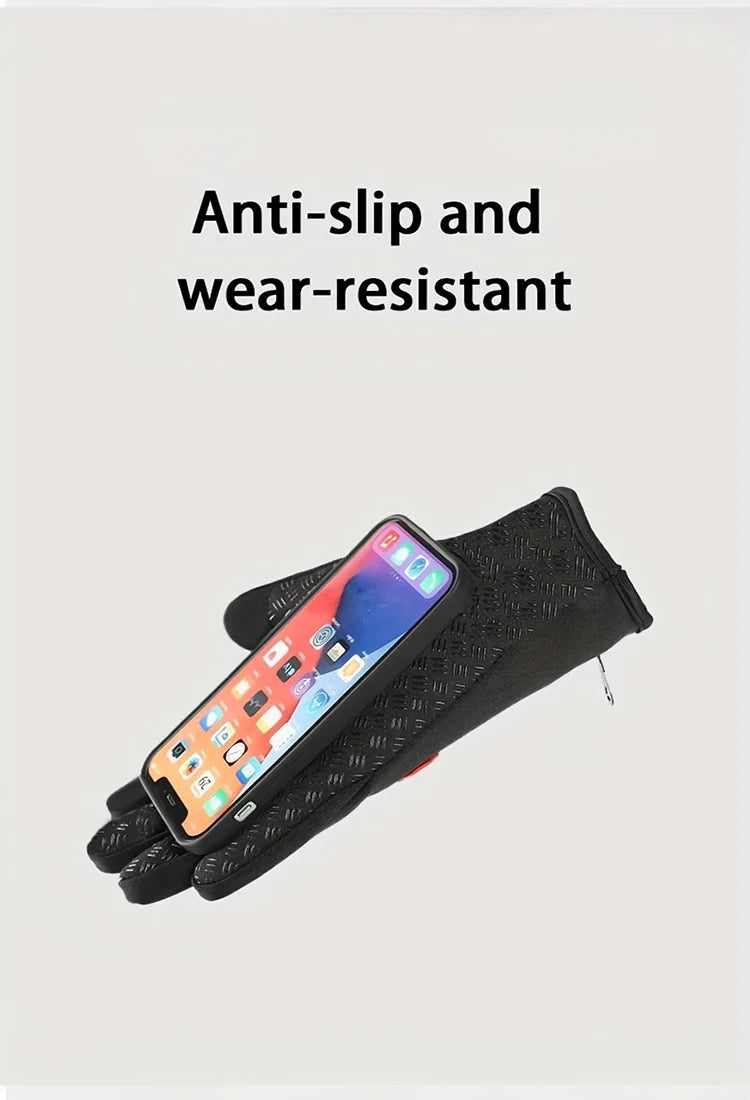 Men's Autumn and Winter Cold Resistant Bicycle Gloves Warm Outdoor Sports Running  Camping Skiing Gloves Motorcycle