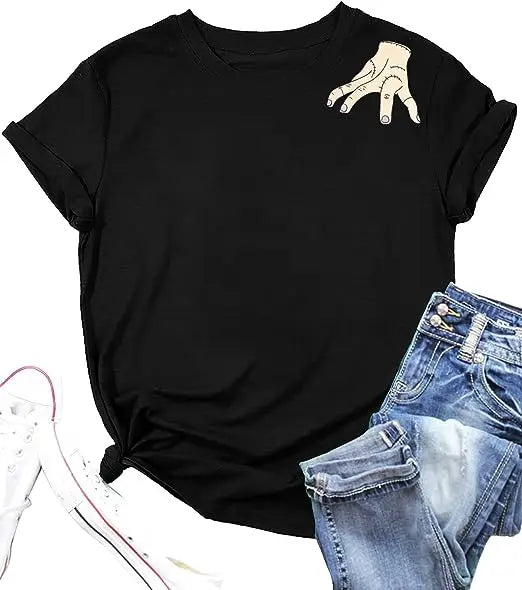 Wednesday Shirt Women's Fashion Funny Halloween Costume Addams Family Tee Wednesday Thing T-Shirt Cute Graphic Gift Goth Y2K Top