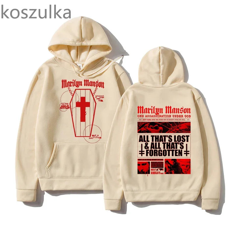 Marilyn Manson Hoodies Fashion 90s Y2k Women Sweatshirts New Pattern Trends Sweet Girls Pullovers Fall Loose Streetwear Clothes