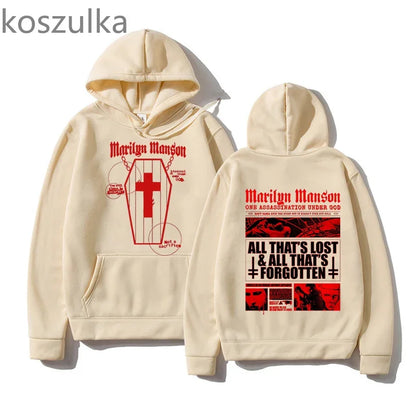 Marilyn Manson Hoodies Fashion 90s Y2k Women Sweatshirts New Pattern Trends Sweet Girls Pullovers Fall Loose Streetwear Clothes