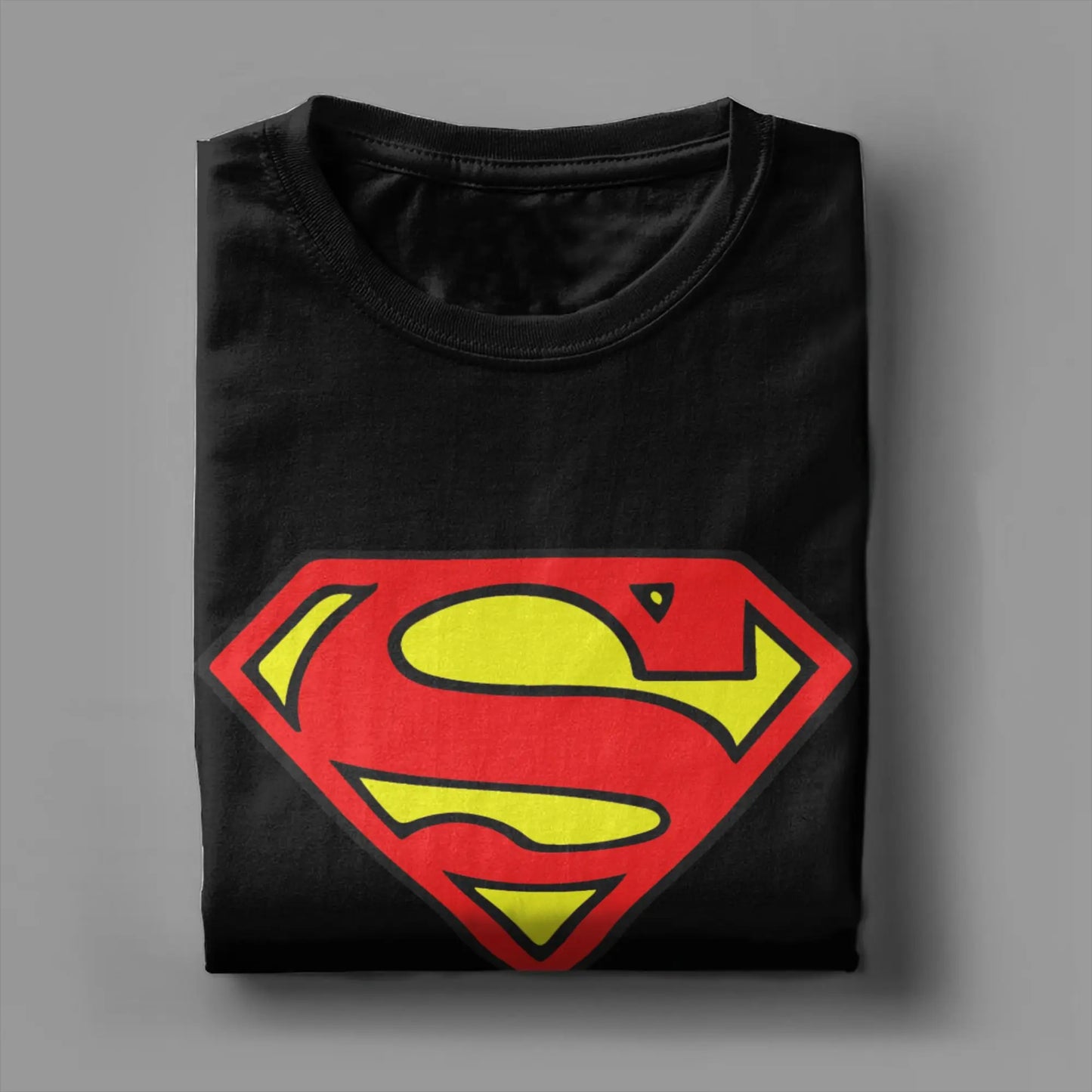 Supermans Logo  T Shirts Men's  Cotton Casual T-Shirt Crew Neck Comic  Tee Shirt Short Sleeve Tops Printed