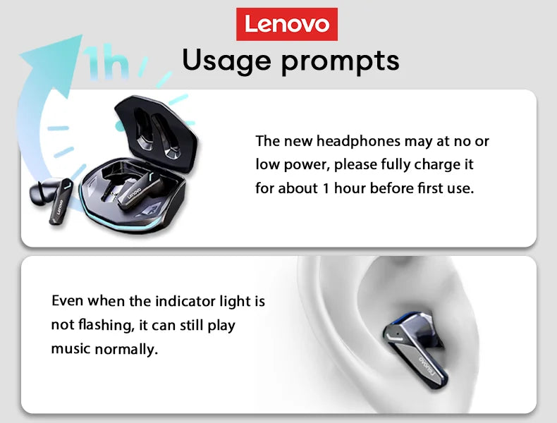 Lenovo GM2 Pro Gaming Earphones Bluetooth 5.3 Sport Headset Dual Mode HD Call Noise Reduction Earbuds with Mic Music Earphones