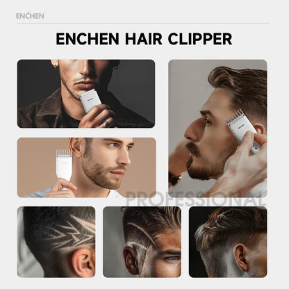 ENCHEN Boost-W Hair Trimmer For Men Kids Cordless USB Rechargeable Electric Hair Clipper Cutter Machine With Adjustable Comb