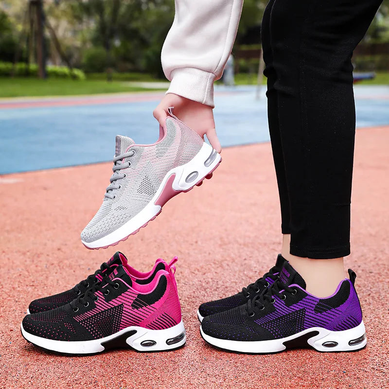 Sports shoes women's new summer women's shoes large size casual breathable lace-up running shoes