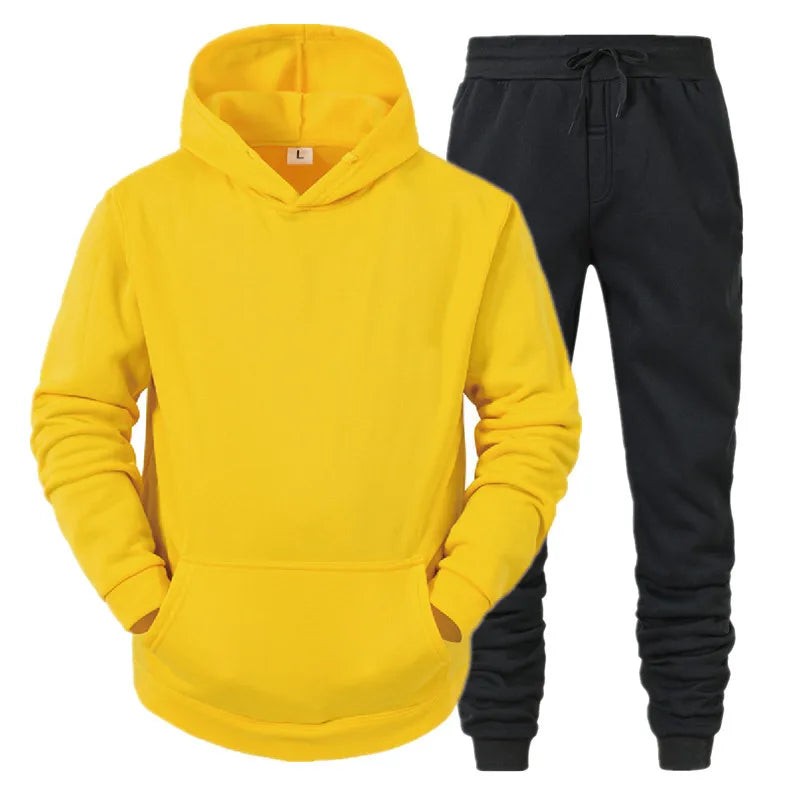 Men Sportswear Sweater Suit Hoodies + Pants Sports Clothing Spring Autumn Sets Jogging Trousers Running Male Tracksuits