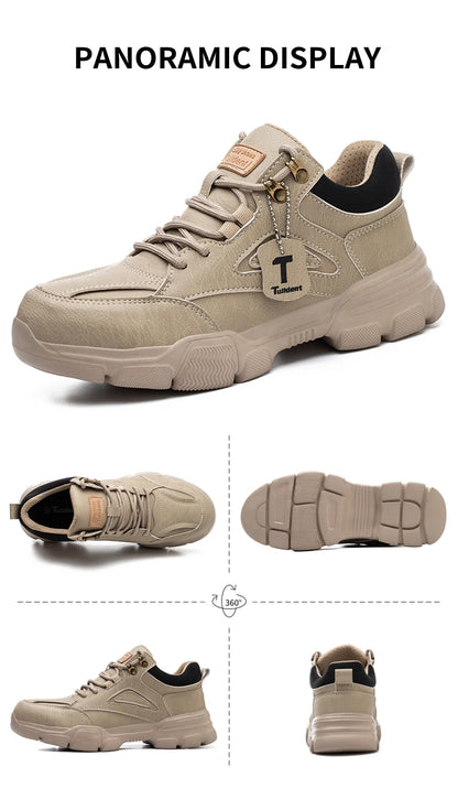 Safety Shoes Men Steel Toe Work Shoes Anti-smash Anti-puncture Indestructible Shoes Protective Boots Tactical Boots