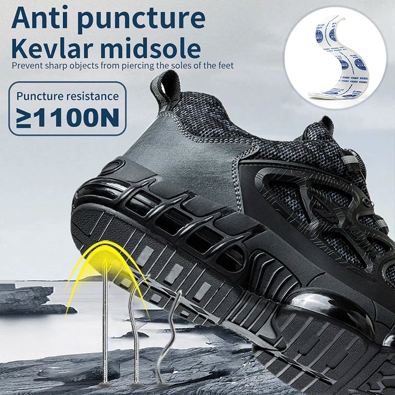 Steel Toe Shoes For Men And Women Comfortable And Safe Work Sports Shoes Industrial Anti Slip Puncture Resistant Safety Shoes