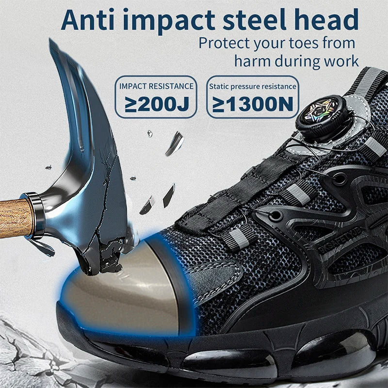 Steel Toe Shoes For Men And Women Comfortable And Safe Work Sports Shoes Industrial Anti Slip Puncture Resistant Safety Shoes