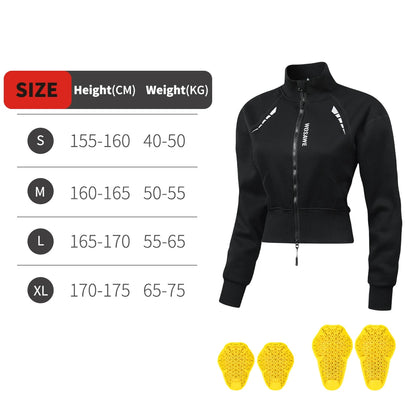 WOSAWE Winter Motorcycle Jacket Women Warm Riding Armor Coat Off-Road Motocross Armor Jacket With CE Protective Pads