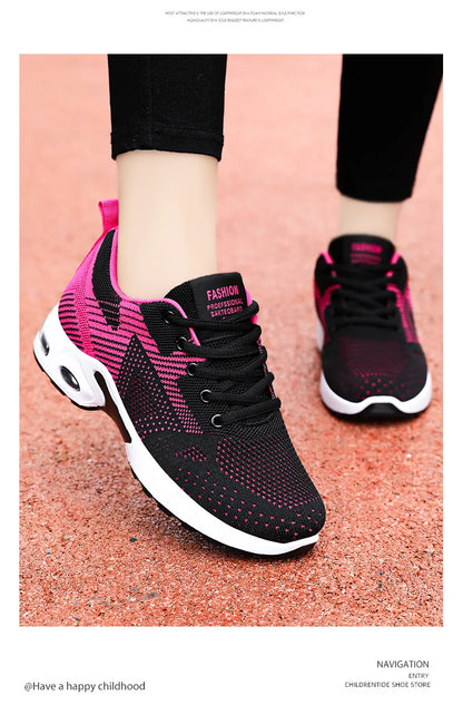 Sports shoes women's new summer women's shoes large size casual breathable lace-up running shoes