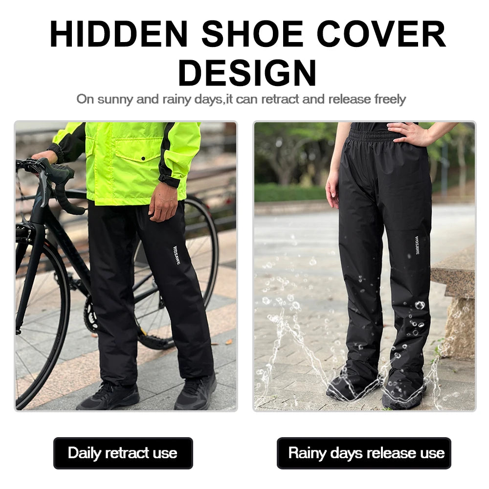 WOSAWE Hiking Rain Pants Outdoor Waterproof Pants Motorcycle Climbing Camping Cycling Sports Mountain Rain Trousers Shoe Covers