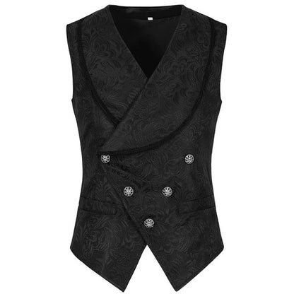 Mens Medieval Waistcoat Cosplay Costume Steampunk Jacket Vest Coat Victorian Ghost Gothic Blazer Suits Dress Up Tops