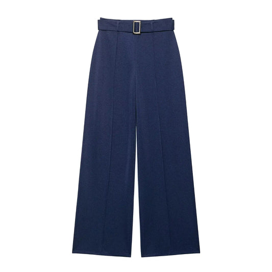Women's High Waist Wide Leg Pants New Fashion Elegant Waistband Twill Pants Baggy Pants lady